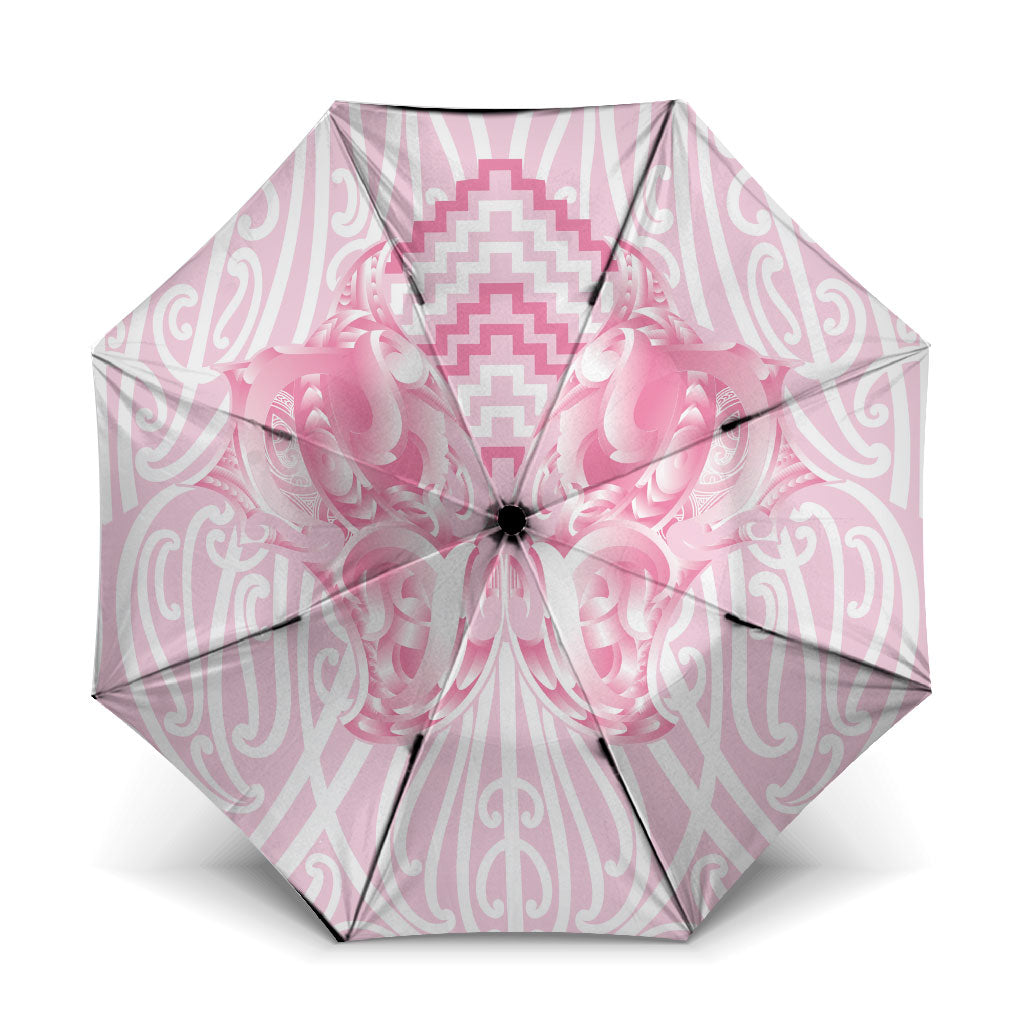 Aotearoa Kowhaiwhai Poutama Pink Motif Umbrella