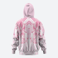 Aotearoa Kowhaiwhai Poutama Pink Motif Zip Hoodie LT9 - Polynesian Pride
