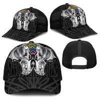 Aotearoa Kowhaiwhai Poutama Rainbow Motif Baseball Net Cap