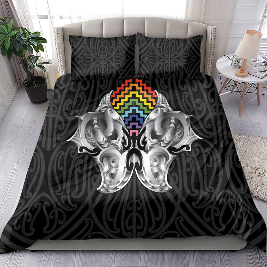 Aotearoa Kowhaiwhai Poutama Rainbow Motif Bedding Set LT9 - Polynesian Pride