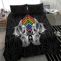 Aotearoa Kowhaiwhai Poutama Rainbow Motif Bedding Set LT9 - Polynesian Pride