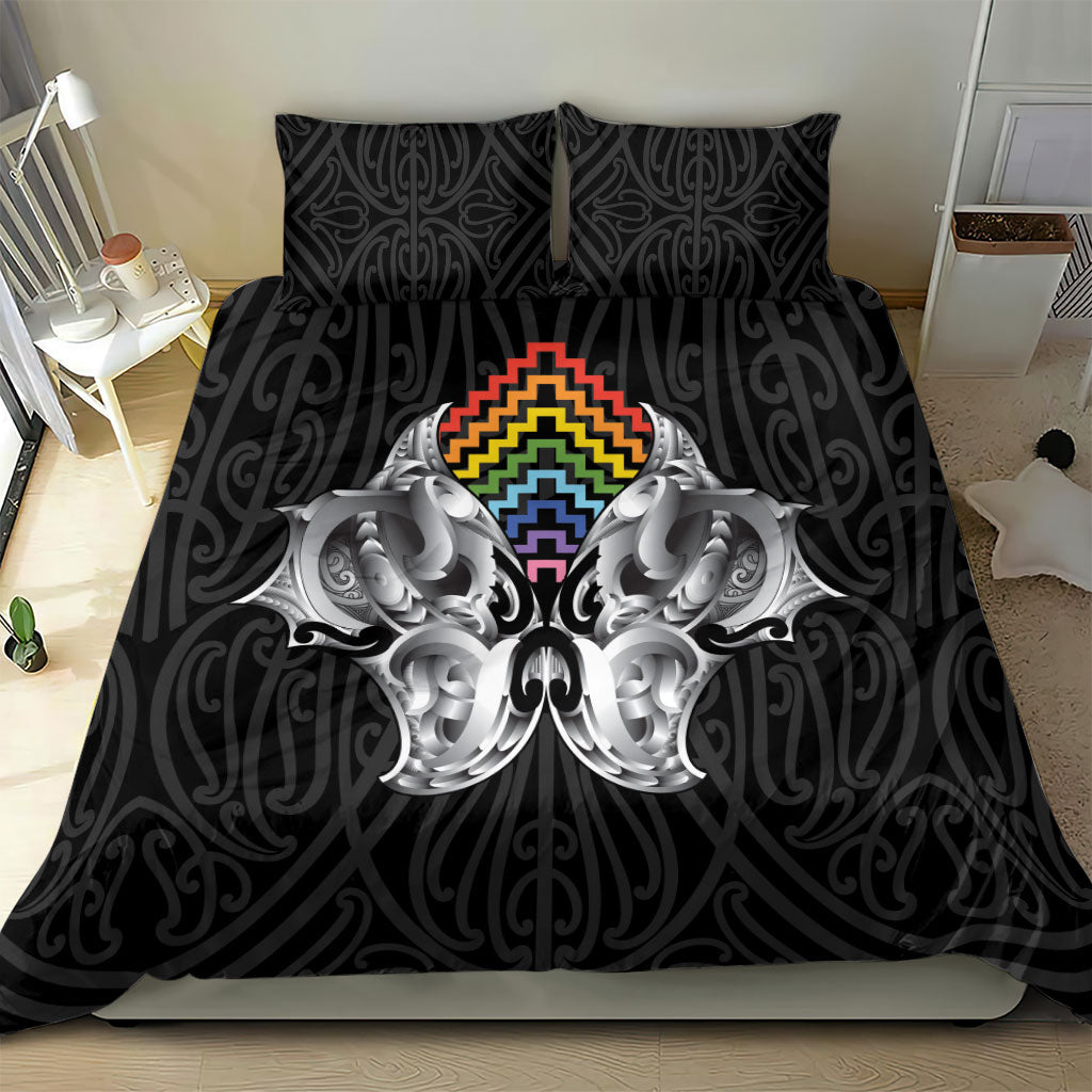 Aotearoa Kowhaiwhai Poutama Rainbow Motif Bedding Set LT9 - Polynesian Pride