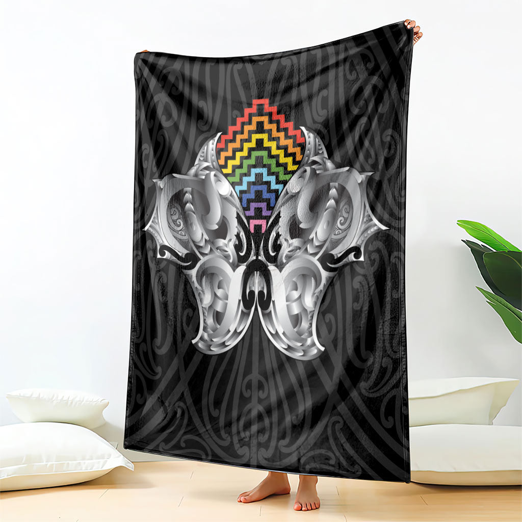 Aotearoa Kowhaiwhai Poutama Rainbow Motif Blanket LT9 - Polynesian Pride
