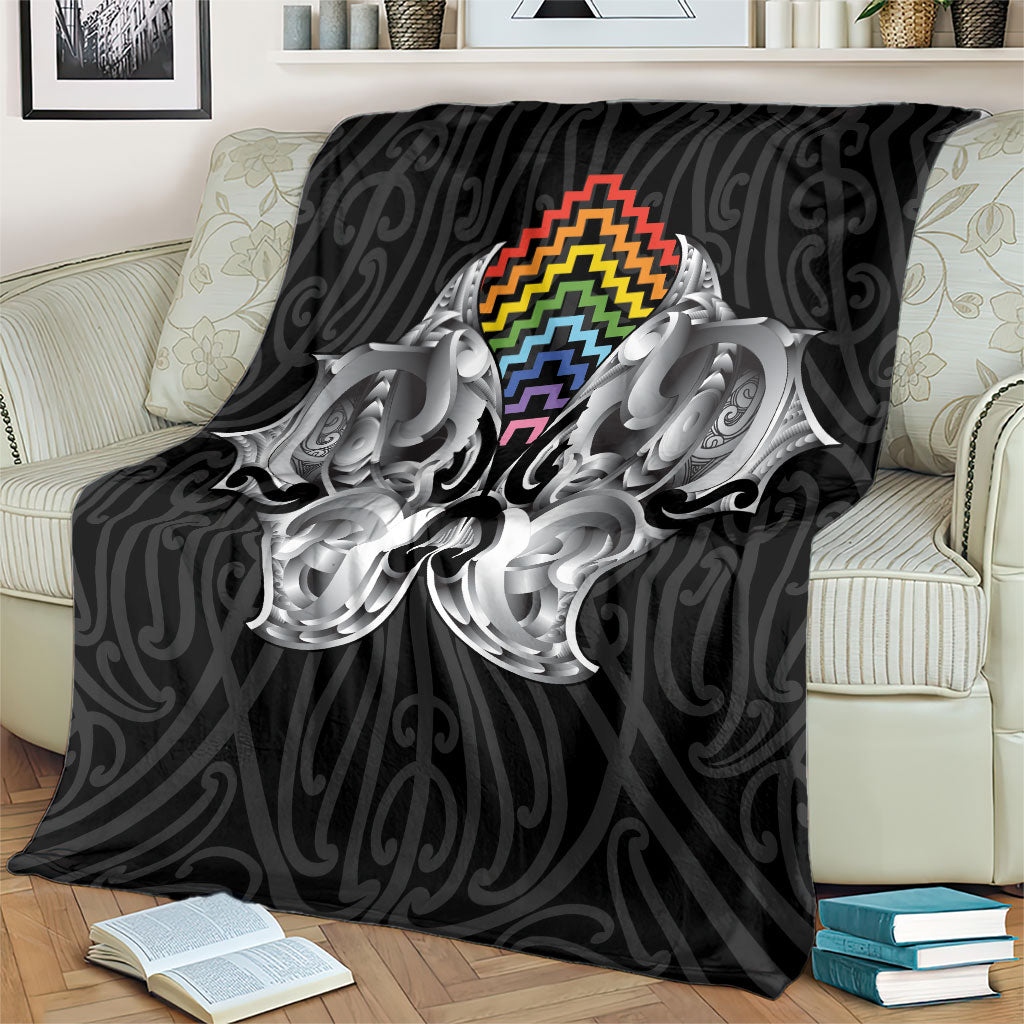 Aotearoa Kowhaiwhai Poutama Rainbow Motif Blanket LT9 - Polynesian Pride