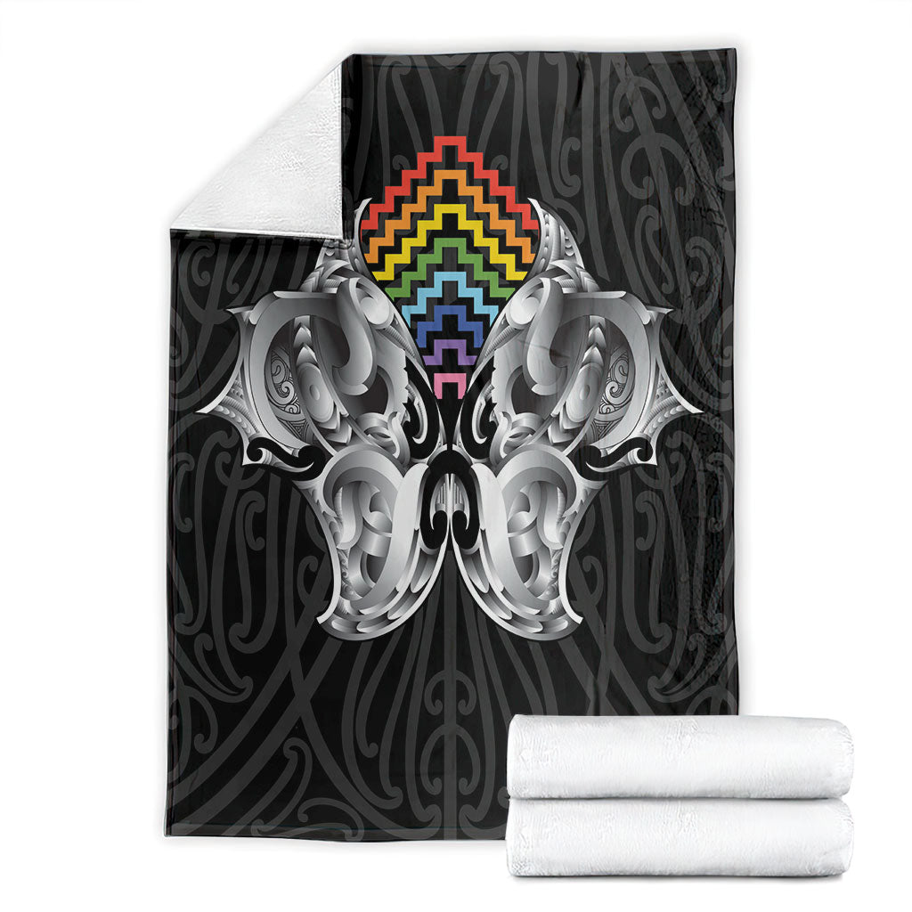 Aotearoa Kowhaiwhai Poutama Rainbow Motif Blanket LT9 - Polynesian Pride