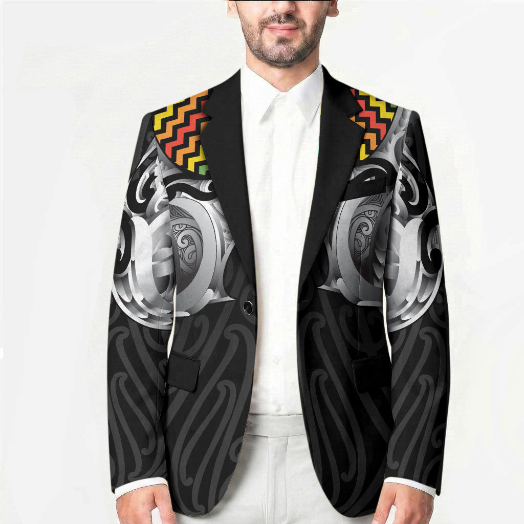 Aotearoa Kowhaiwhai Poutama Rainbow Motif Blazer