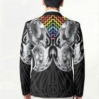 Aotearoa Kowhaiwhai Poutama Rainbow Motif Blazer