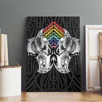 Aotearoa Kowhaiwhai Poutama Rainbow Motif Canvas Wall Art LT9 - Polynesian Pride