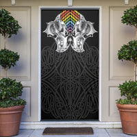 Aotearoa Kowhaiwhai Poutama Rainbow Motif Door Cover LT9 Rainbow - Polynesian Pride
