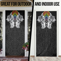 Aotearoa Kowhaiwhai Poutama Rainbow Motif Door Cover LT9 - Polynesian Pride