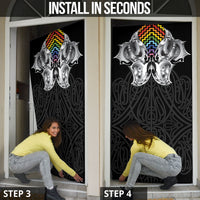 Aotearoa Kowhaiwhai Poutama Rainbow Motif Door Cover LT9 - Polynesian Pride