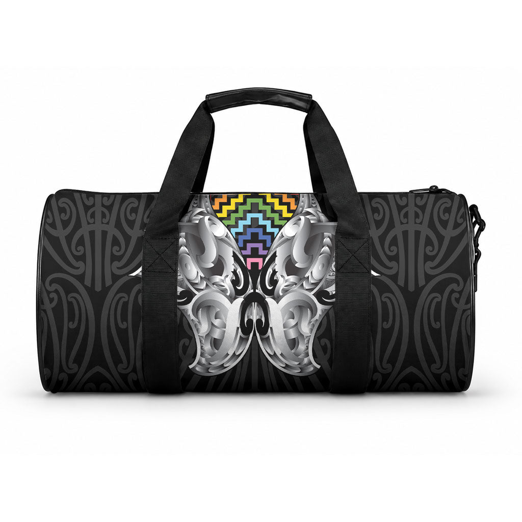 Aotearoa Kowhaiwhai Poutama Rainbow Motif Duffle Bag LT9 One size Rainbow - Polynesian Pride