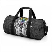 Aotearoa Kowhaiwhai Poutama Rainbow Motif Duffle Bag LT9 - Polynesian Pride