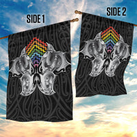 Aotearoa Kowhaiwhai Poutama Rainbow Motif Garden Flag LT9 - Polynesian Pride