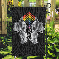Aotearoa Kowhaiwhai Poutama Rainbow Motif Garden Flag LT9 Garden Flag Rainbow - Polynesian Pride