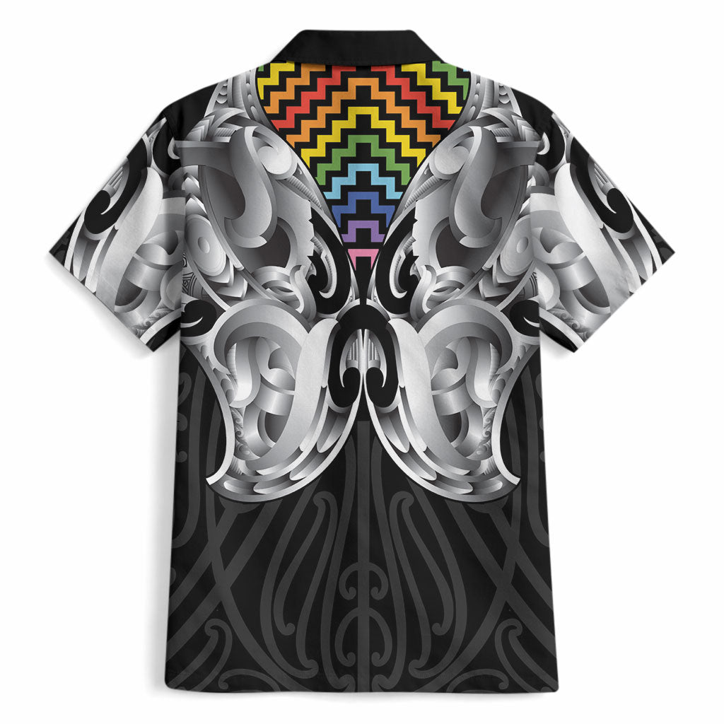Aotearoa Kowhaiwhai Poutama Rainbow Motif Hawaiian Shirt LT9 - Polynesian Pride