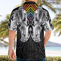 Aotearoa Kowhaiwhai Poutama Rainbow Motif Hawaiian Shirt LT9 - Polynesian Pride
