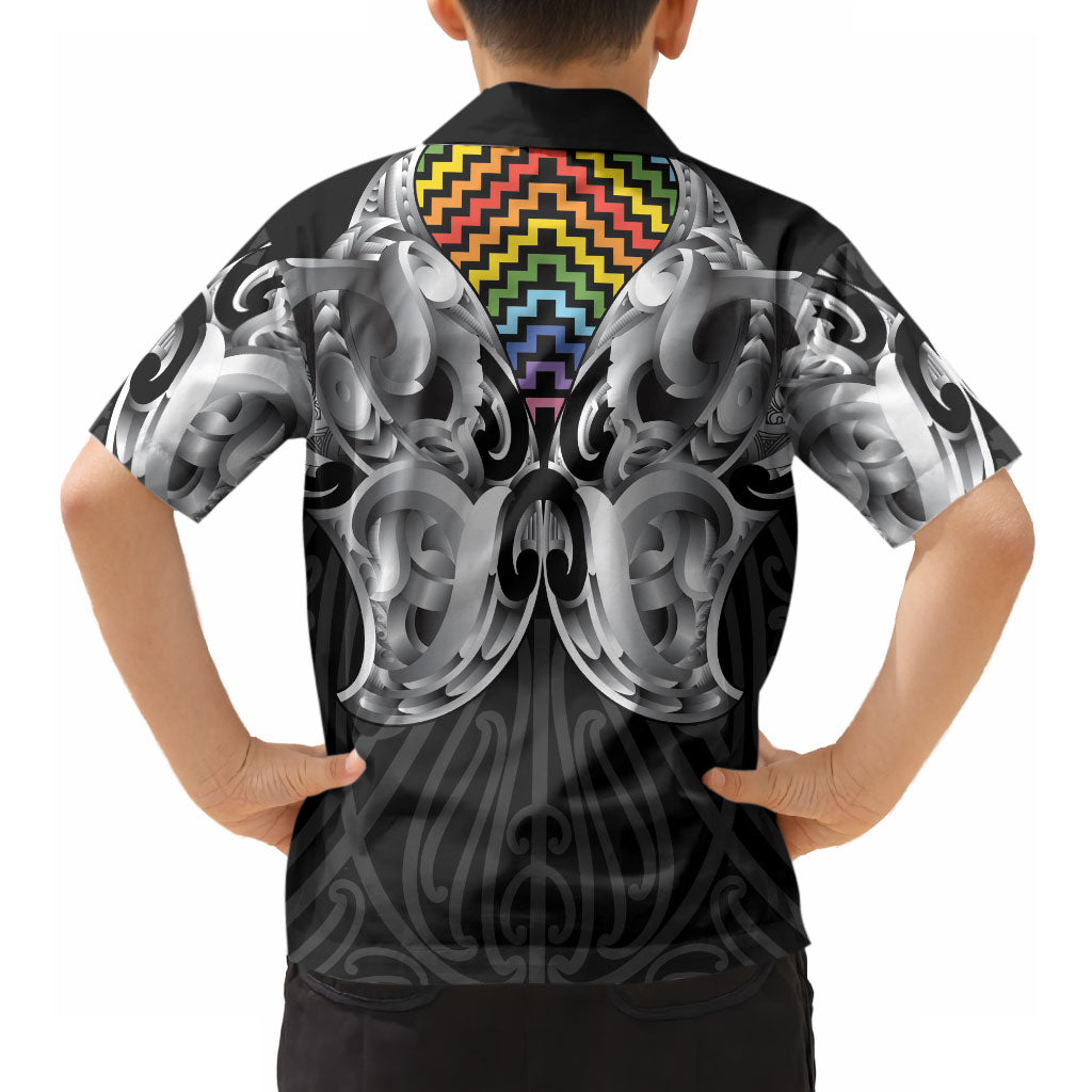 Aotearoa Kowhaiwhai Poutama Rainbow Motif Hawaiian Shirt LT9 - Polynesian Pride