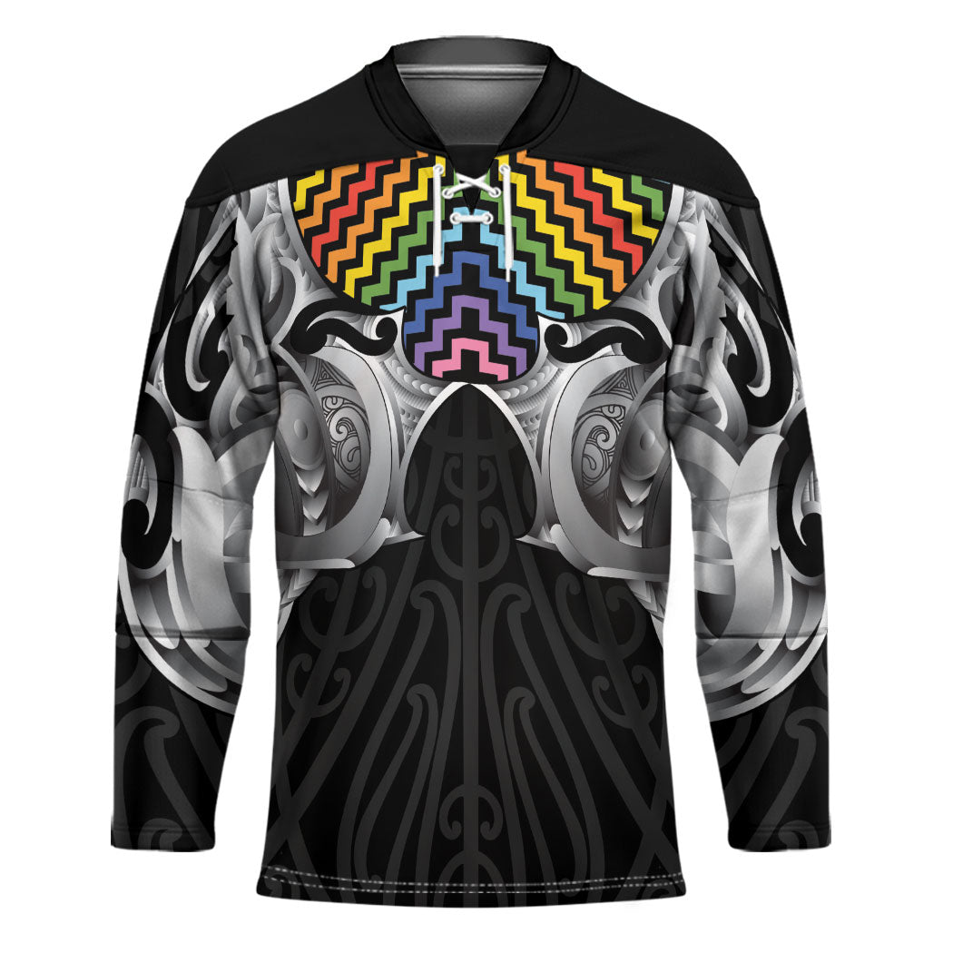 Aotearoa Kowhaiwhai Poutama Rainbow Motif Hockey Jersey