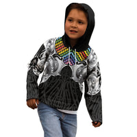 Aotearoa Kowhaiwhai Poutama Rainbow Motif Kid Hoodie LT9 - Polynesian Pride