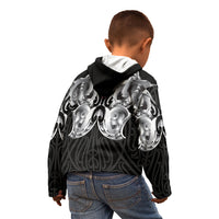 Aotearoa Kowhaiwhai Poutama Rainbow Motif Kid Hoodie LT9 - Polynesian Pride