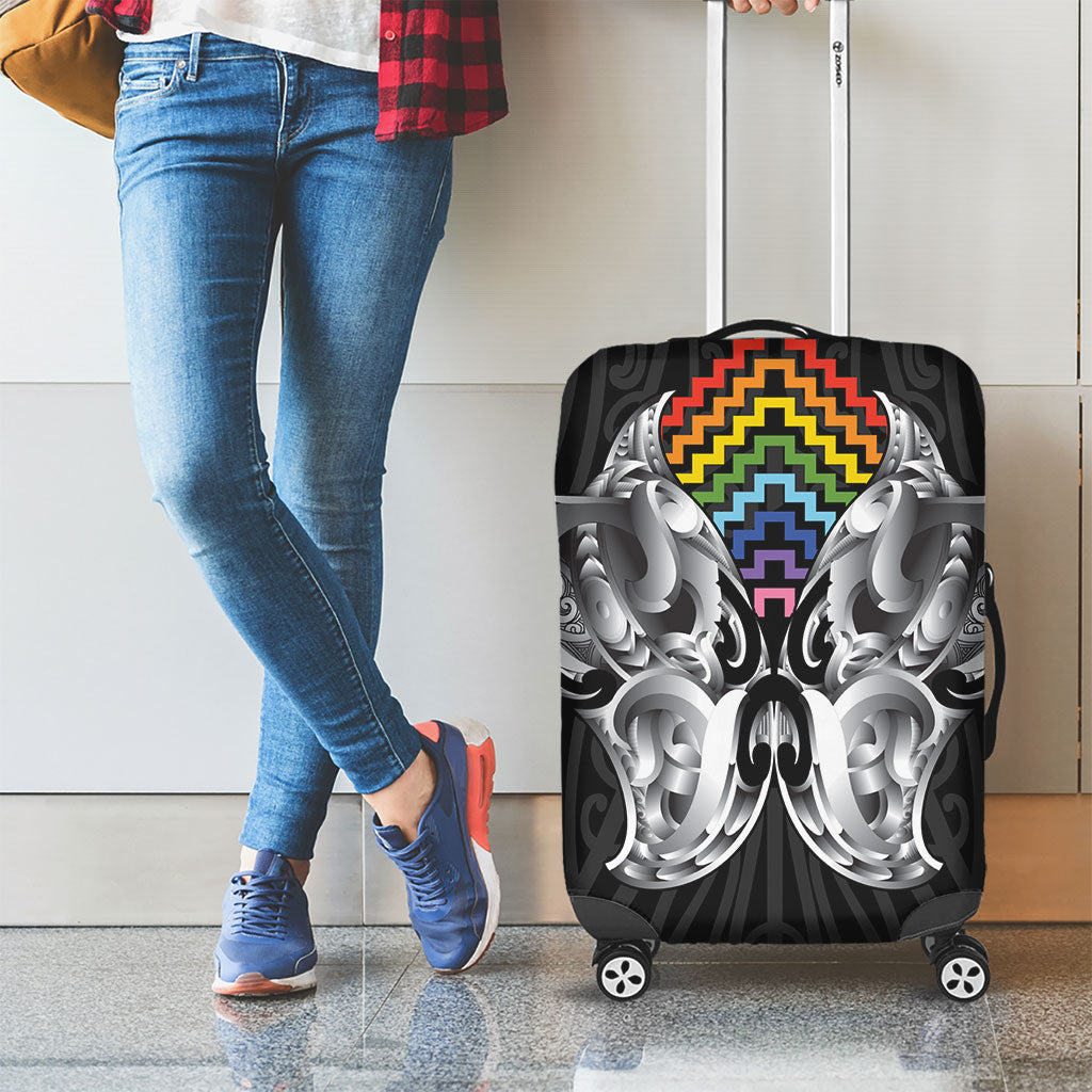 Aotearoa Kowhaiwhai Poutama Rainbow Motif Luggage Cover LT9 - Polynesian Pride
