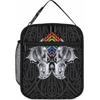 Aotearoa Kowhaiwhai Poutama Rainbow Motif Lunch Bag LT9 10.2 × 8.3 × 4.3 inch Rainbow - Polynesian Pride