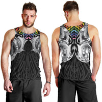 Aotearoa Kowhaiwhai Poutama Rainbow Motif Men Tank Top LT9 - Polynesian Pride