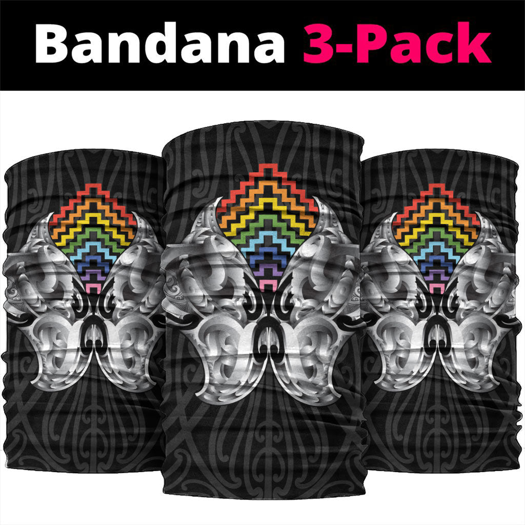 Aotearoa Kowhaiwhai Poutama Rainbow Motif Neck Gaiter LT9 package One Size: 25*50cm Rainbow - Polynesian Pride