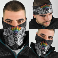 Aotearoa Kowhaiwhai Poutama Rainbow Motif Neck Gaiter LT9 - Polynesian Pride