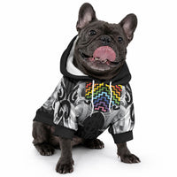 Aotearoa Kowhaiwhai Poutama Rainbow Motif Pet Hoodie LT9 - Polynesian Pride