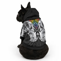 Aotearoa Kowhaiwhai Poutama Rainbow Motif Pet Hoodie LT9 - Polynesian Pride