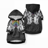 Aotearoa Kowhaiwhai Poutama Rainbow Motif Pet Hoodie LT9 Pullover Rainbow - Polynesian Pride