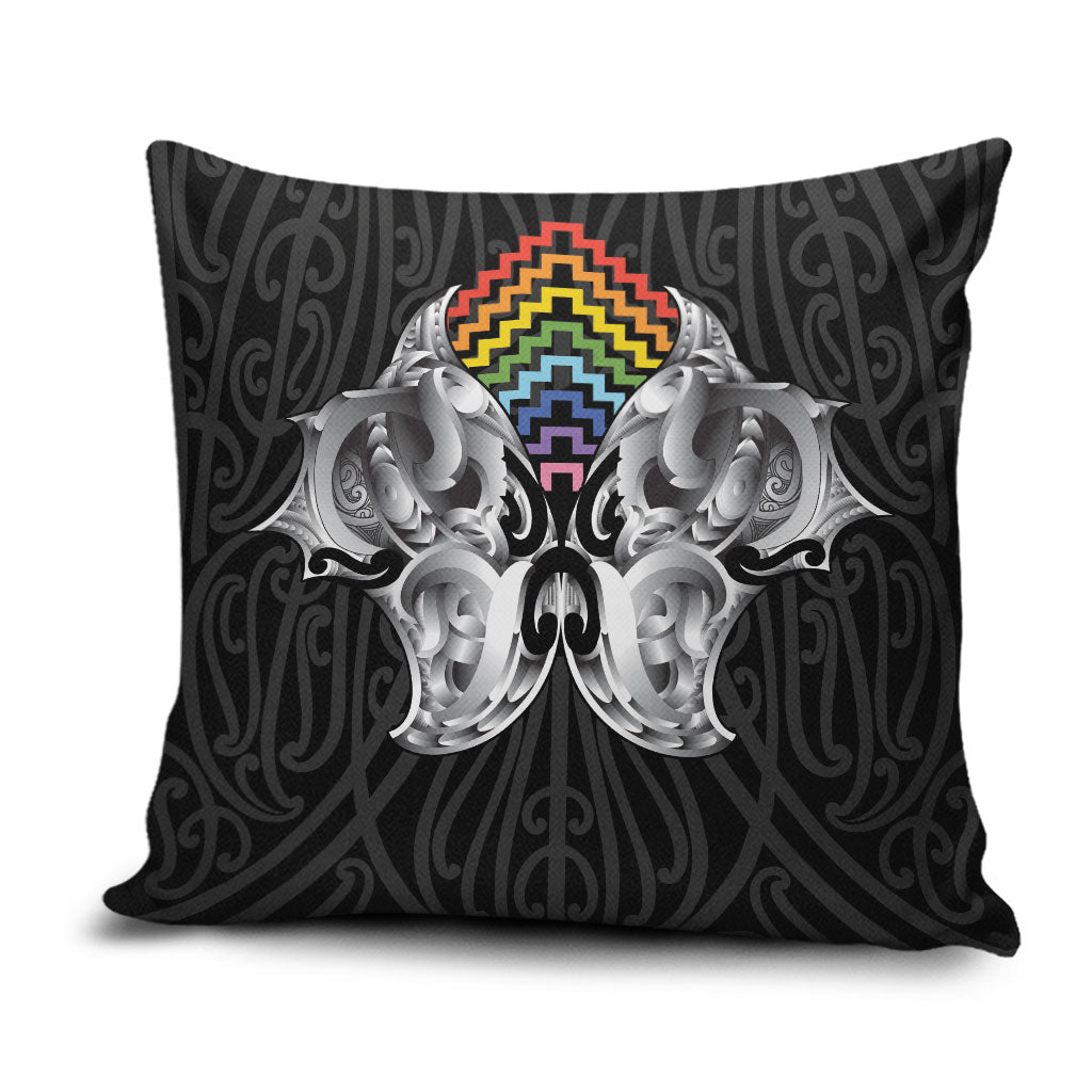 Aotearoa Kowhaiwhai Poutama Rainbow Motif Pillow Cover LT9 Rainbow - Polynesian Pride