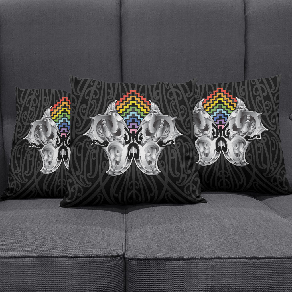 Aotearoa Kowhaiwhai Poutama Rainbow Motif Pillow Cover LT9 - Polynesian Pride