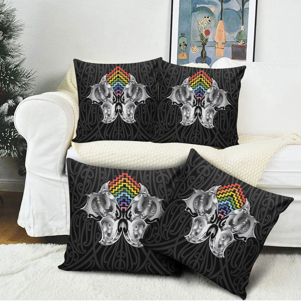 Aotearoa Kowhaiwhai Poutama Rainbow Motif Pillow Cover LT9 - Polynesian Pride