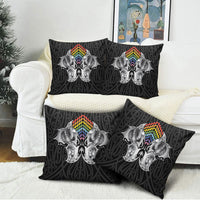 Aotearoa Kowhaiwhai Poutama Rainbow Motif Pillow Cover LT9 - Polynesian Pride