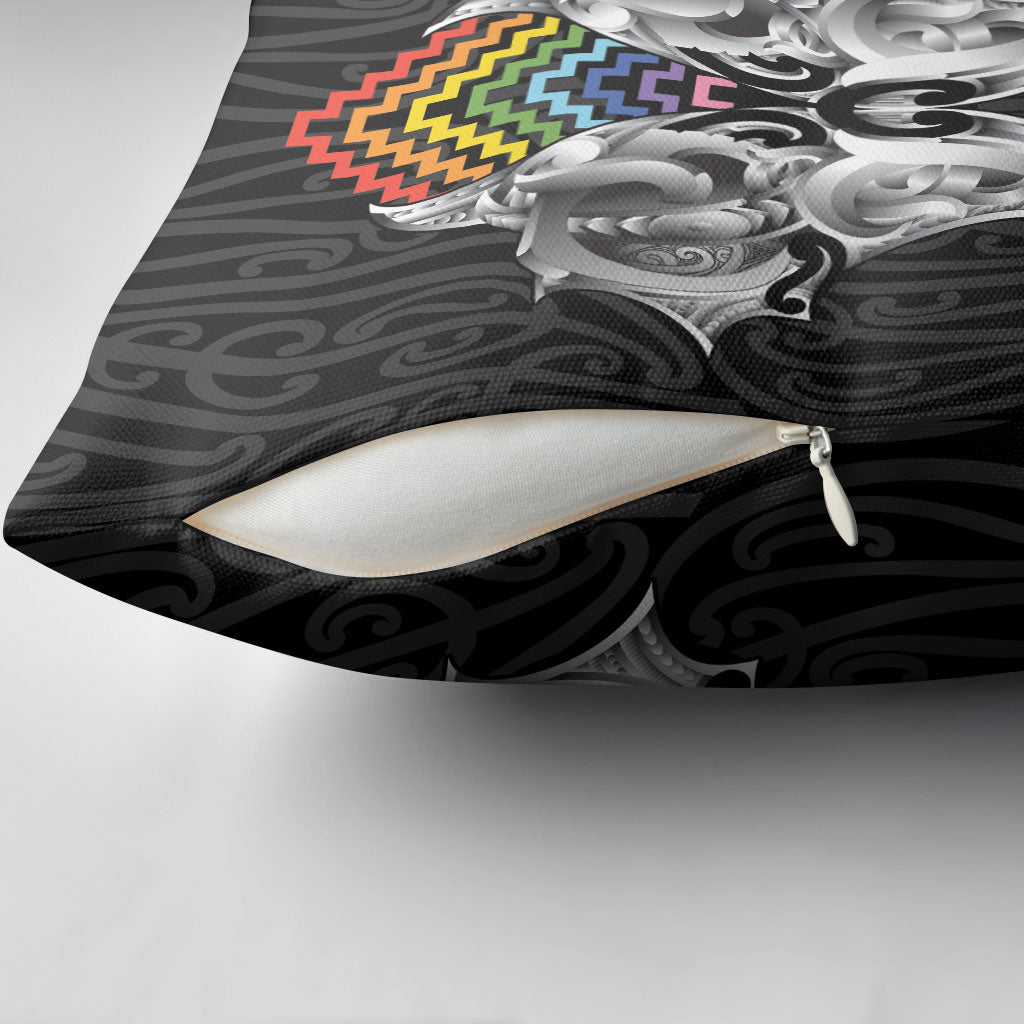 Aotearoa Kowhaiwhai Poutama Rainbow Motif Pillow Cover LT9 - Polynesian Pride