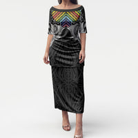 Aotearoa Kowhaiwhai Poutama Rainbow Motif Puletasi LT9 Long Dress Rainbow - Polynesian Pride