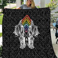 Aotearoa Kowhaiwhai Poutama Rainbow Motif Quilt LT9 Rainbow - Polynesian Pride