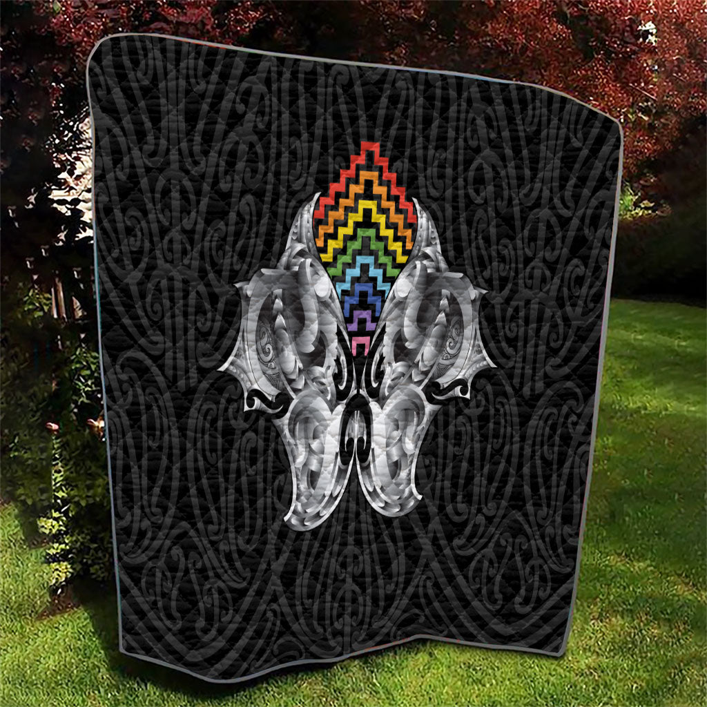 Aotearoa Kowhaiwhai Poutama Rainbow Motif Quilt LT9 - Polynesian Pride