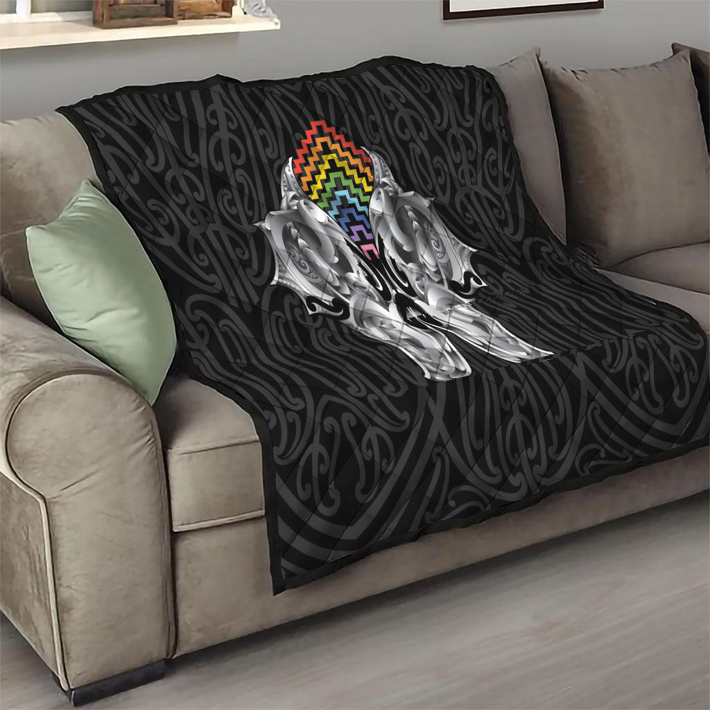 Aotearoa Kowhaiwhai Poutama Rainbow Motif Quilt LT9 - Polynesian Pride