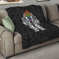 Aotearoa Kowhaiwhai Poutama Rainbow Motif Quilt LT9 - Polynesian Pride
