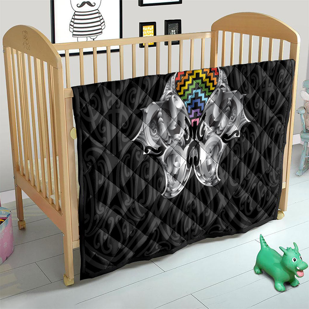 Aotearoa Kowhaiwhai Poutama Rainbow Motif Quilt LT9 - Polynesian Pride