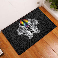 Aotearoa Kowhaiwhai Poutama Rainbow Motif Rubber Doormat LT9 - Polynesian Pride