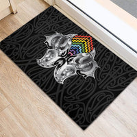Aotearoa Kowhaiwhai Poutama Rainbow Motif Rubber Doormat LT9 - Polynesian Pride
