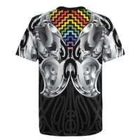 Aotearoa Kowhaiwhai Poutama Rainbow Motif Rugby Jersey LT9 - Polynesian Pride
