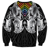 Aotearoa Kowhaiwhai Poutama Rainbow Motif Sweatshirt LT9 - Polynesian Pride