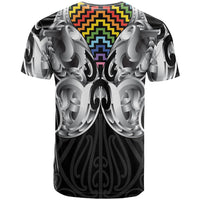 Aotearoa Kowhaiwhai Poutama Rainbow Motif T Shirt LT9 - Polynesian Pride