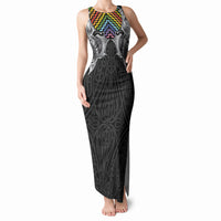 Aotearoa Kowhaiwhai Poutama Rainbow Motif Tank Maxi Dress LT9 Women Rainbow - Polynesian Pride